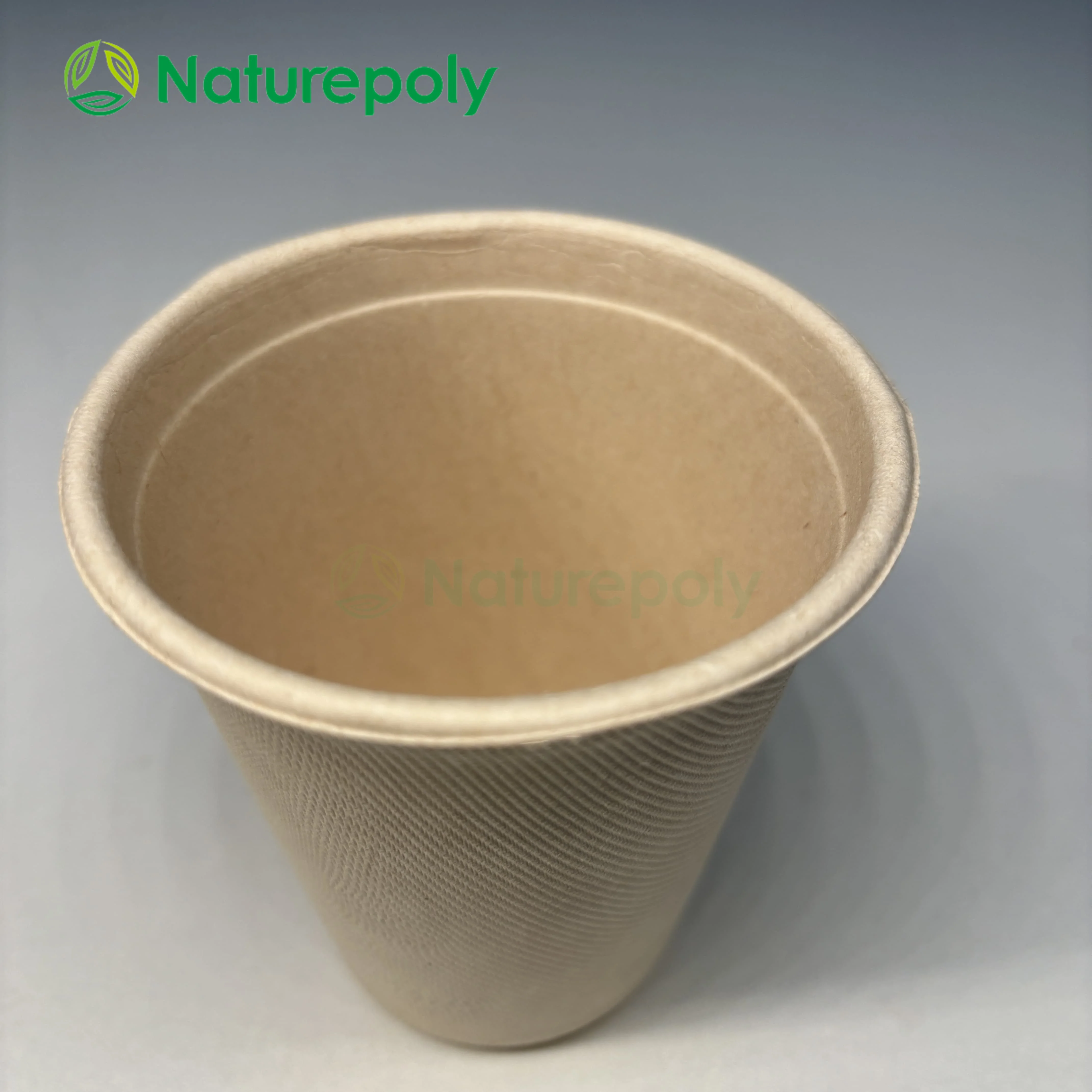 Disposable Bamboo Fiber Cup Custom Logo PLA Cotated Biodegradable Cup with Lids