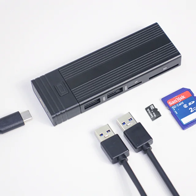 2022 новый черный внешний корпус для жесткого диска USB 3 2 5 в 1 с концентратором совместимый Windows Mac os SSD M.2