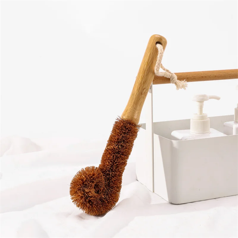 Reusable Eco-Friendly Kitchen & Office Cleaning Brush Natural Coconut Bristle Bottle Scourer Vegetable Material Reusable