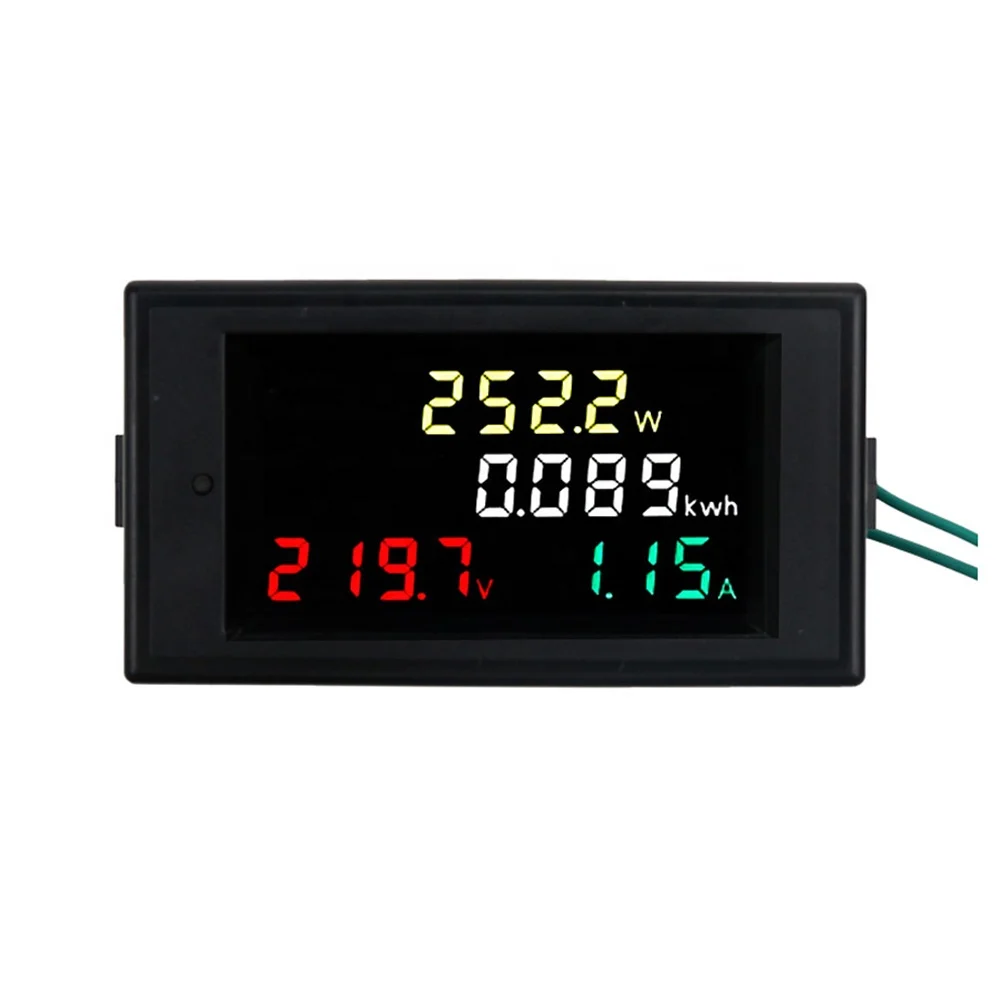 Измеритель мощности переменного тока AC80 300V 100A напряжение цветной ЖК дисплей Панель цифровой вольтметр Амперметр ватт активной энергии монитор
