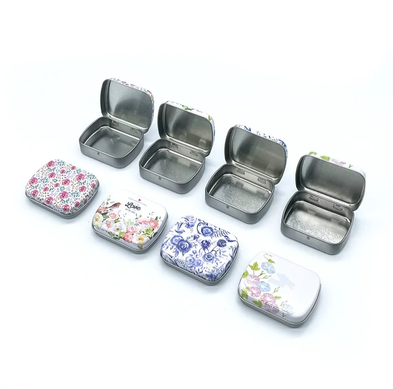 Metal tea tin can Square Rectangle Aluminum Tin Candy jar Metal Box jewelry boxes aluminum jars christmas gift box