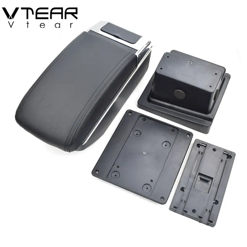 Vtear For VW Tiguan armrest USB Charging heighten Double layer storage box central Store content arm rest car accessories 09-17