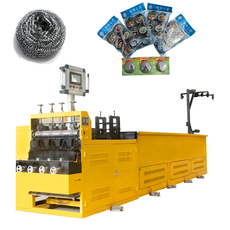 Hot Sale Home product manufacturing machinery Sponge Dish Cleaning Ball Scrubber making machine combined wire drawing