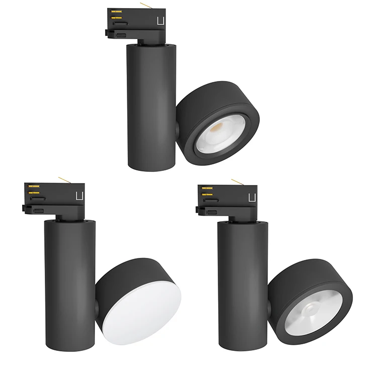 RONSE 110V Indoor IC Driver Cylinder Junction Box Round Rail Track Light System Ip20 20watt 30watt 40watt Led Track Light