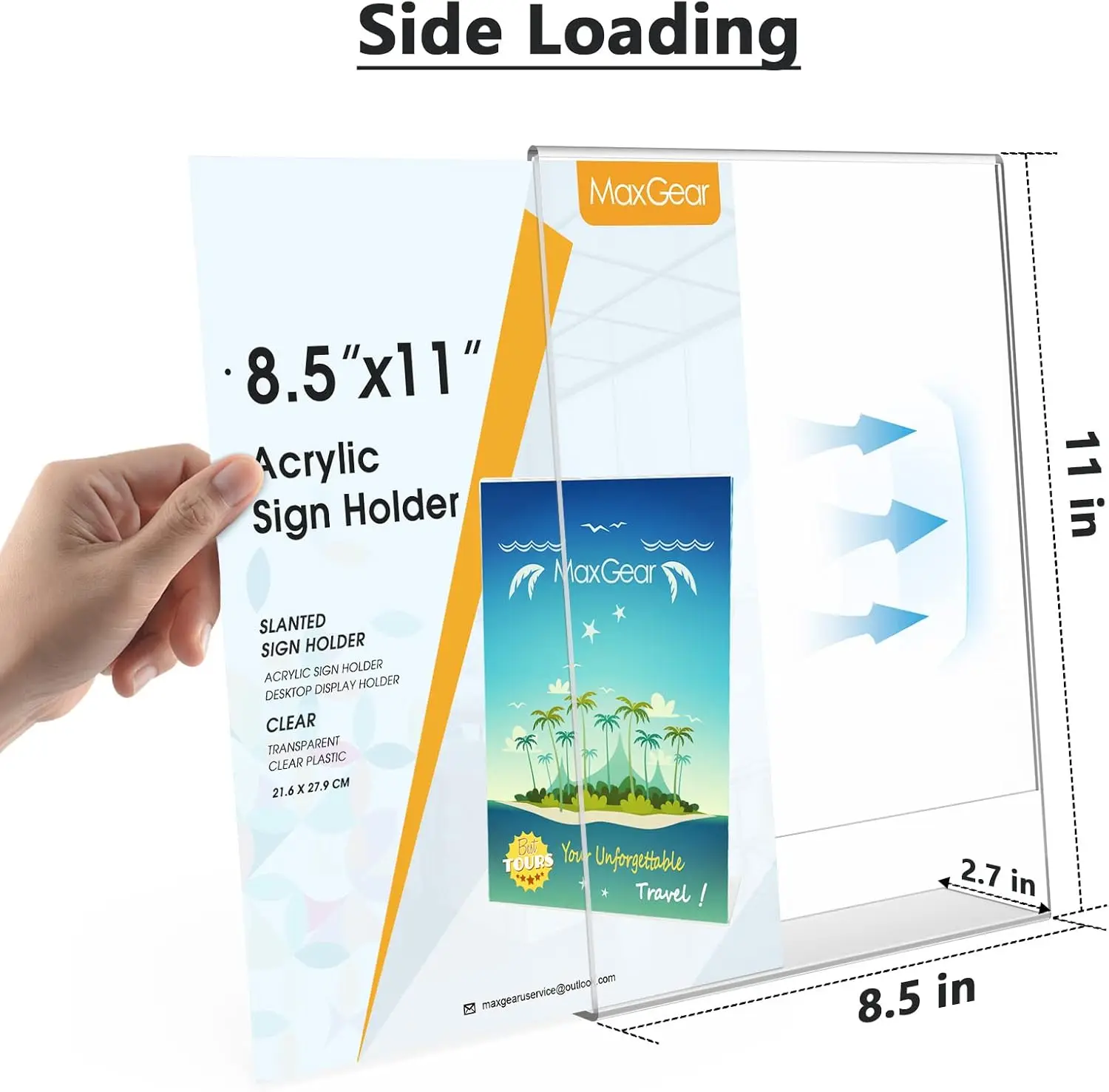 Acrylic Sign Holder, Clear Sign Holder Plastic Paper Holder L  Slant Bend Stand Display