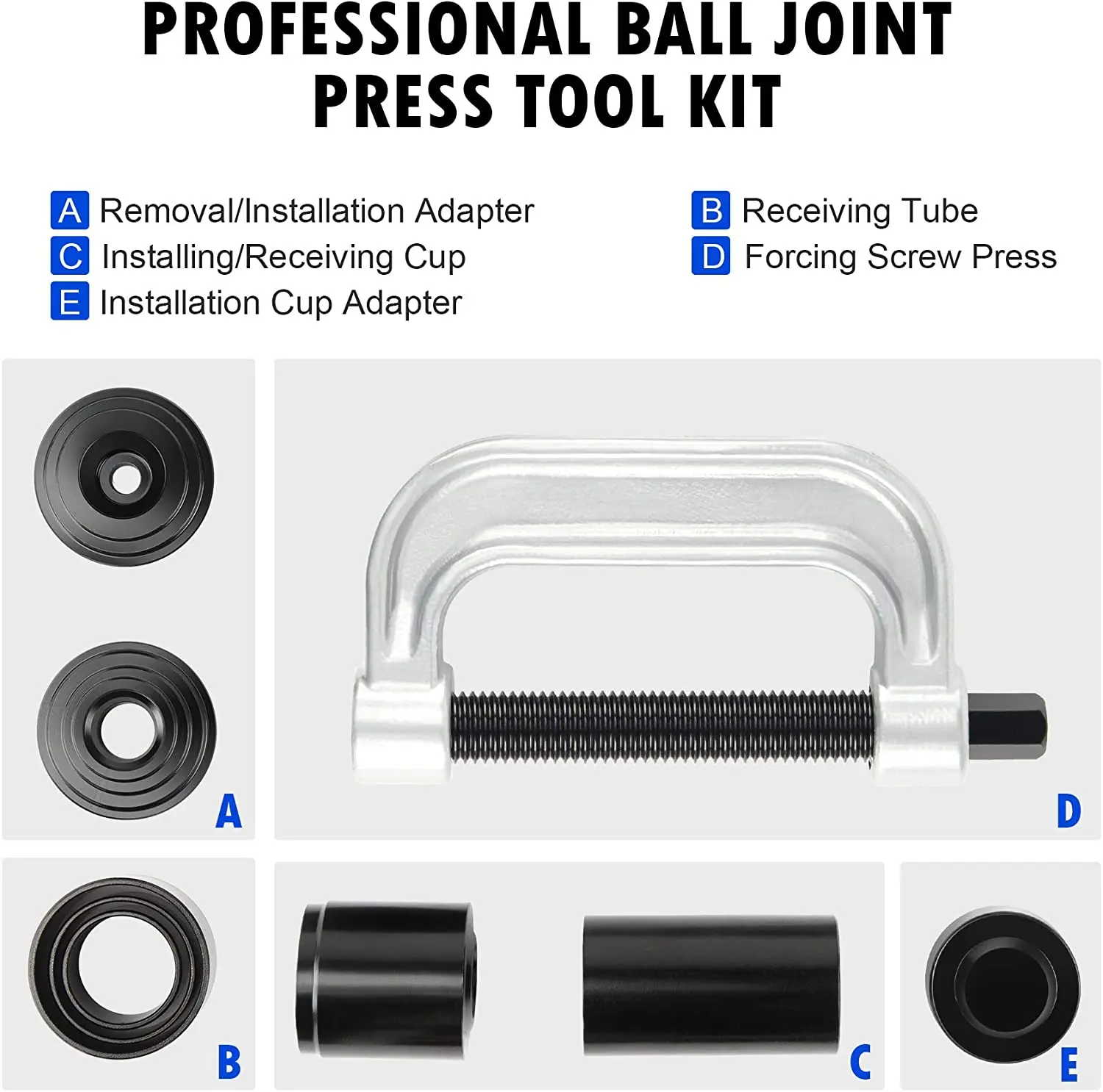 10 Pcs Heavy Duty Master Automotive and Truck Inner Extractor Press and U Joint Tool Installer Kit Ball Joint Remover
