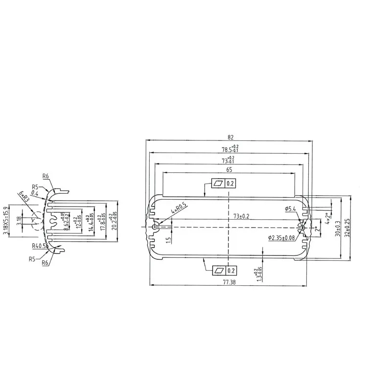Guangdong под заказ 30*82 мм промышленное управление шасси инструмент печатная плата Экструдированные Алюминиевые электрические корпуса блок питания
