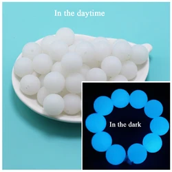Noctilucent Glowing Ball Beads Night Luminous Glow In The Dark Beads 15mm Food Grade Silicone Beads Bulk