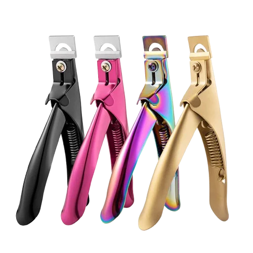 Nail Color Titanium French U-Shaped Scissors Nail Tools Stainless Steel Straight Scissors For Trimming Nail Pieces