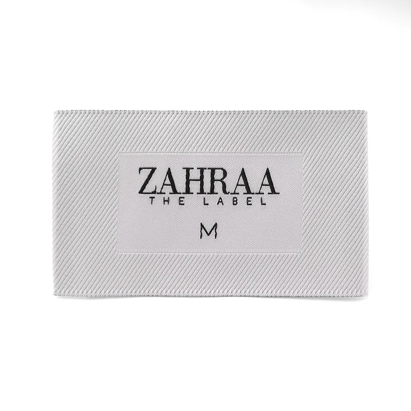 Wholesale Customised Cotton Twill labels Woven Main Clothing Underwear Fabric Neck Tags Label For T shirt Garment Hats