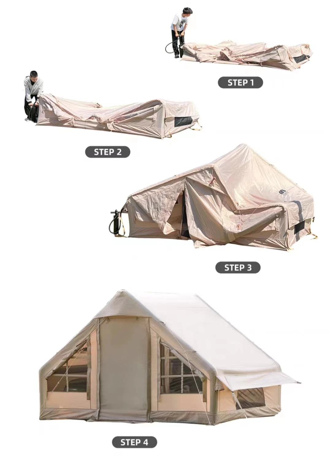 Quick-opening Air Inflatable Portable Cotton Yurt Outdoor Camping Tent