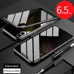 Ultra thin Aluminum tempered glass phone case,magnetic case for iphone 11 plus/7/8/X/XS/6/6S