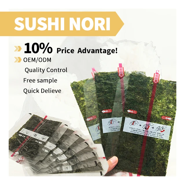 Wholesale Triangle Temaki Nori Sushi Rice Roll Wrapper Dried Roasted Seaweed Onigiri Nori Common Cultivation Type