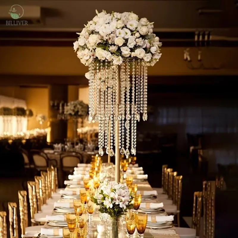 Wedding Centerpieces & Table Decorations Metal Flower Stands Backdrop Stand Display Tall Chandelier Pedestal Acrylic Pendant