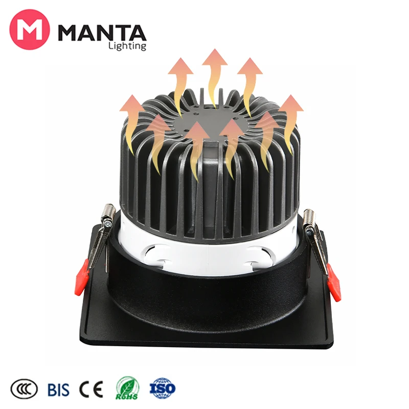 Double Heads Square Aluminum Spot Light Living Room Recessed Ceiling LED Spotlights