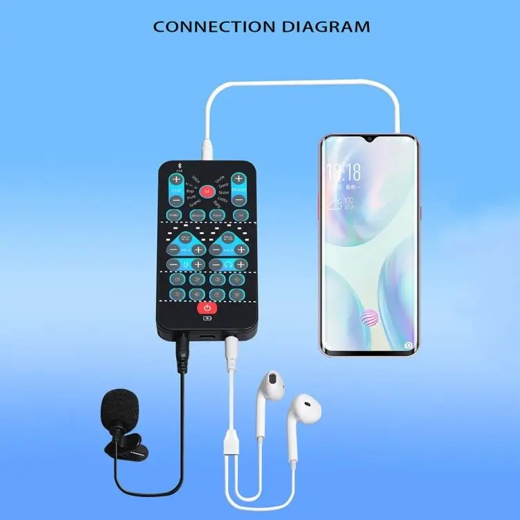 Original Factory Portable M10 Mobile Computer Sound Card Mini Voice Changer K Song Recording Wireless Voice Changer