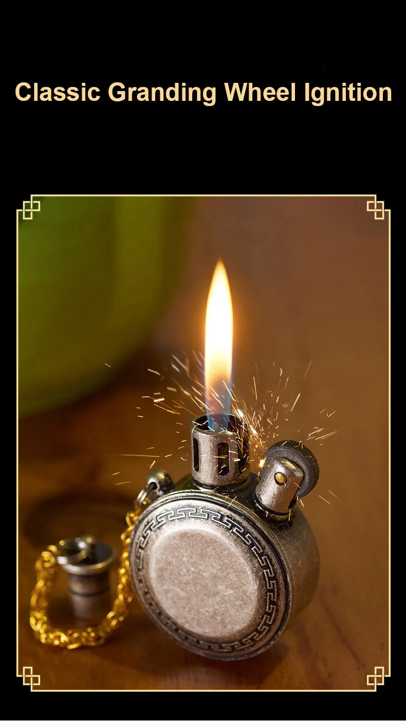 Wholesale Grinding Wheel Kerosene Refillable Lighter With Open Flame Classic Retro Kerosene Lighter For Cigarette Smoking