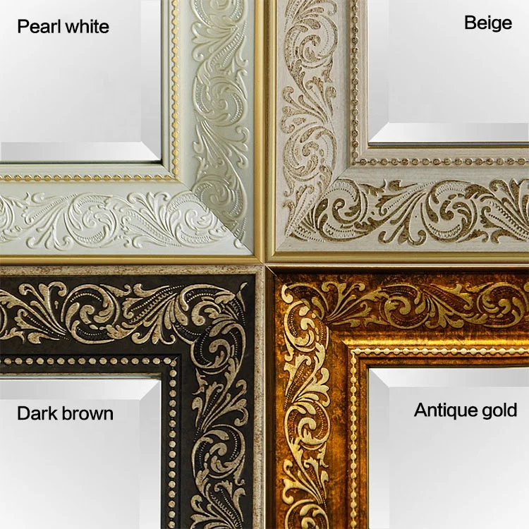 Customized  Ps Material Framed Anti-Explosion Bathroom Wall Mirrors Home Decor Modern Bath Mirrors