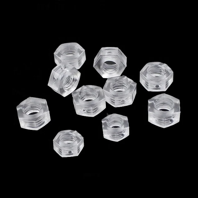 Black and white nylon insulated hexagon nuts M5 / M6 high strength environmental protection plastic bolt