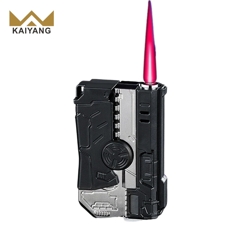 Mecha Gyro Windproof Butane Lighter Red Flame Refillable Gas Lighter for Cigarettes Wholesale Deals
