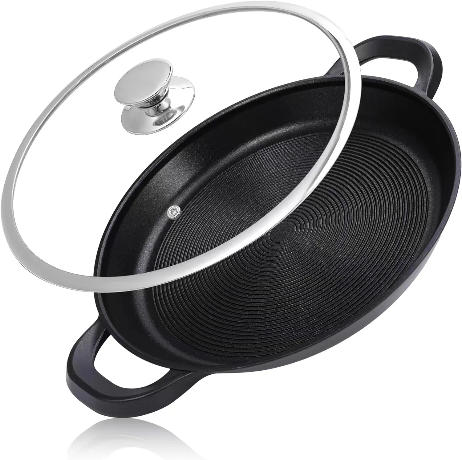 Cast Iron Griddle Roasting Grill Pan Outdoor Bbq Skillet Griddle Pan Barbecue Nonstick Lid Griddles & Grill Pans For Stove Top