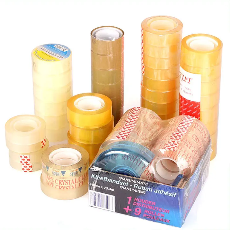 Clear BOPP Stationery Tape Small Adhesive Packing Transparent Tape For Students and Kids