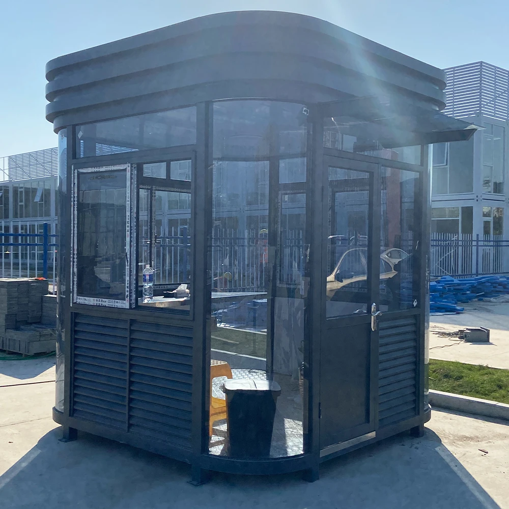 Economic Small Cheap Prefab Flat Roof Sentry Box for Insulated Public Security Guard House design