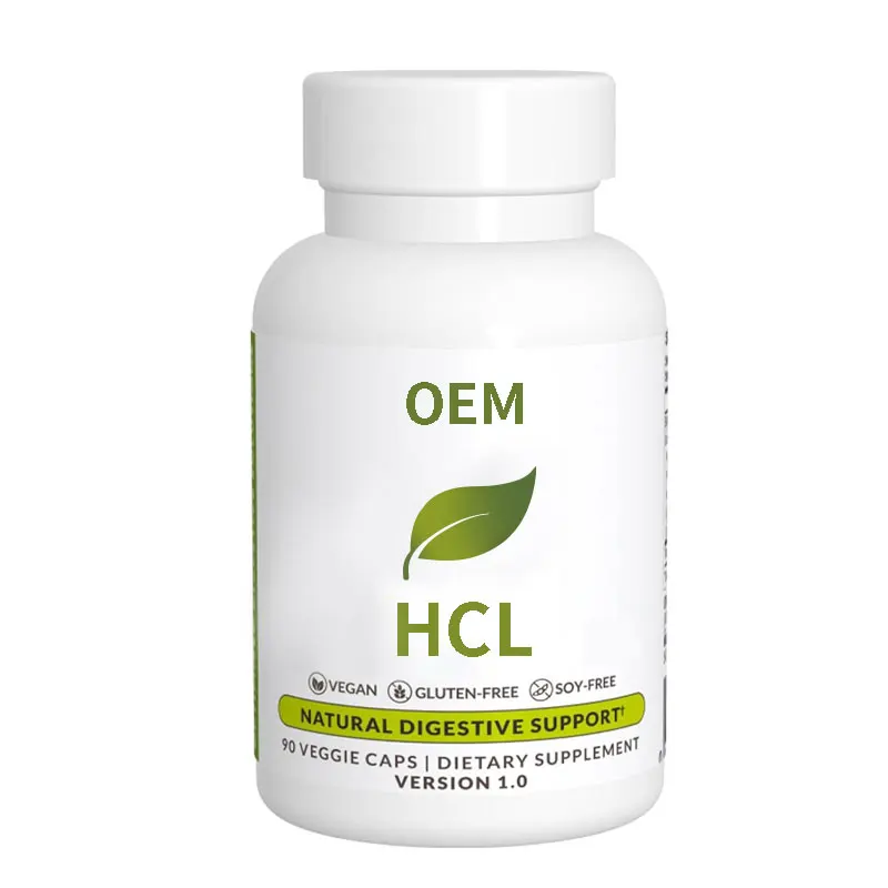OEM FACTORY Betaine Hydrochloride Enzymes Supplement HCL 90 veggie capsules support healthy stomach