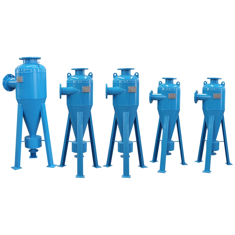 Centrifugal principle cyclone sand separator to reduce turbidity of River Water system