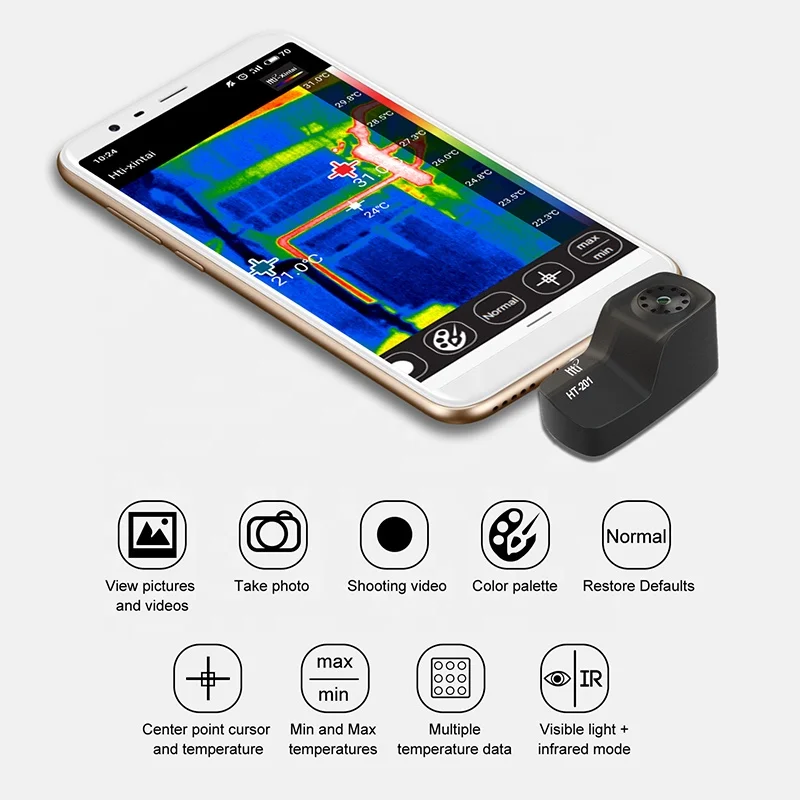 HTI HTI Thermal Camera HT-201 Infrared Thermal Imager for Phone Support Video and Pictures Recording for Android Type-C