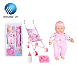Coolerstuff Hot Selling Role Play Set Pretend Play Take Care Of The Baby American Doll Girl with Stroller
