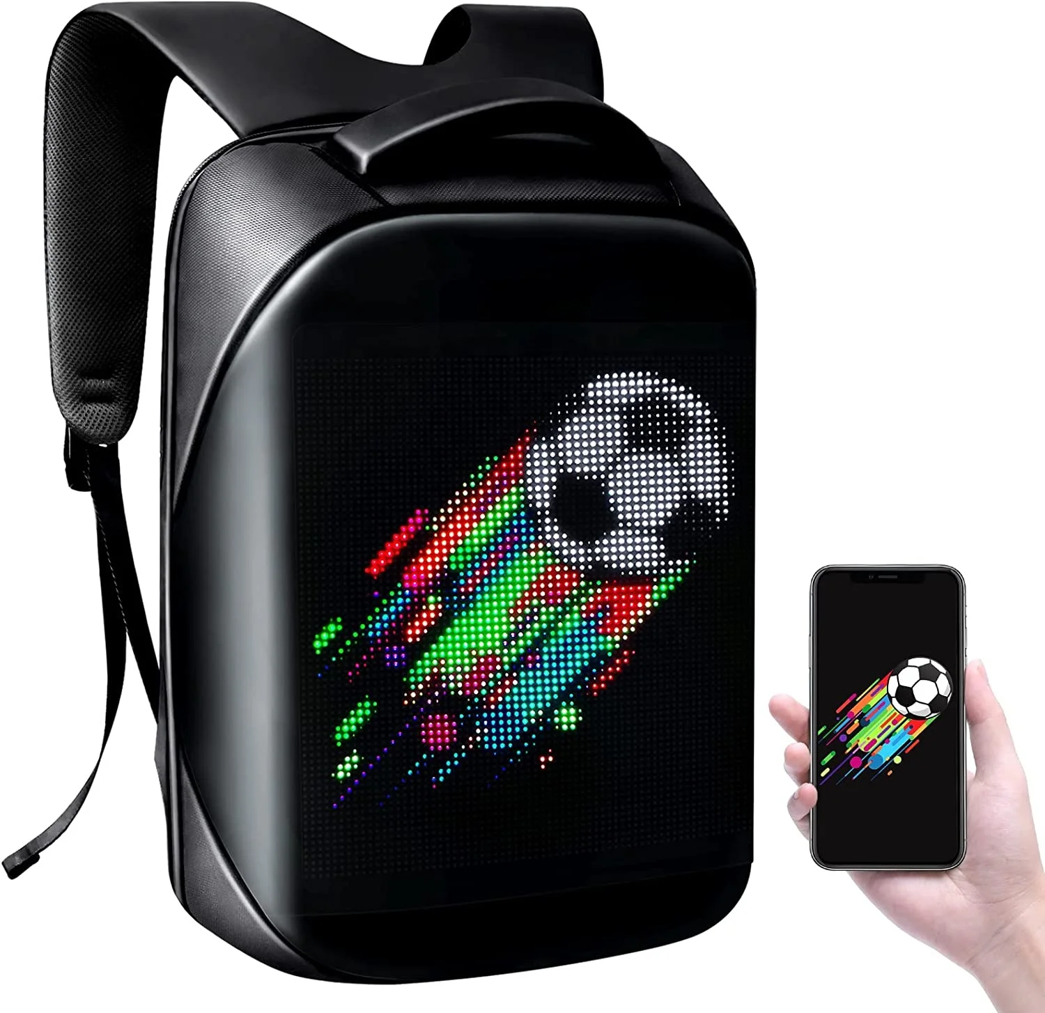 Factory Direct Sale Newest Mobile Phone Smart Walking Advertising Led Backpack Custom DIY Dynamic LED Display Backpack Bag