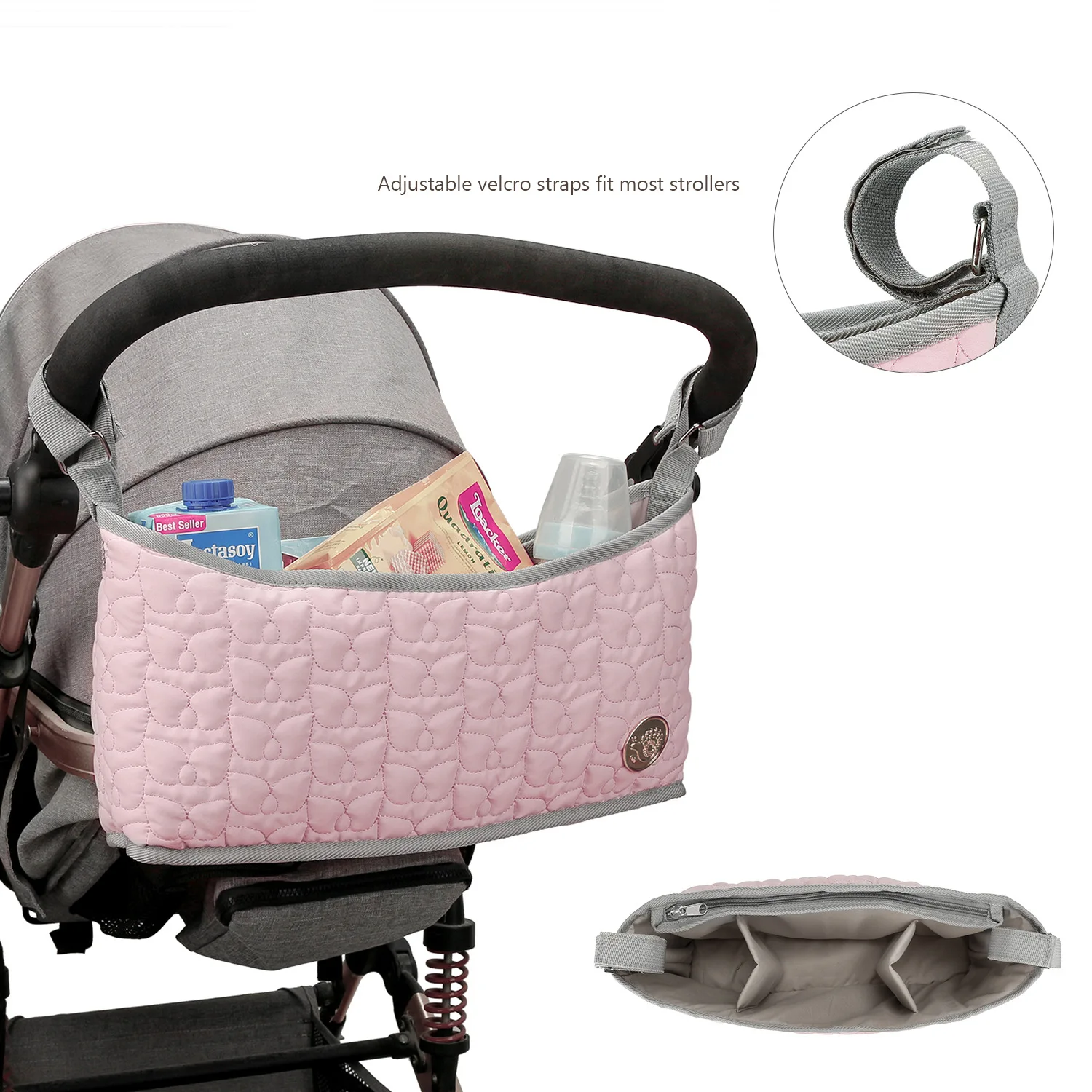 Waterproof Custom Logo Baby Stroller Organizer Storage Diaper Bag Hanging for Mommy Mother with Bottle Compartments Infant Care