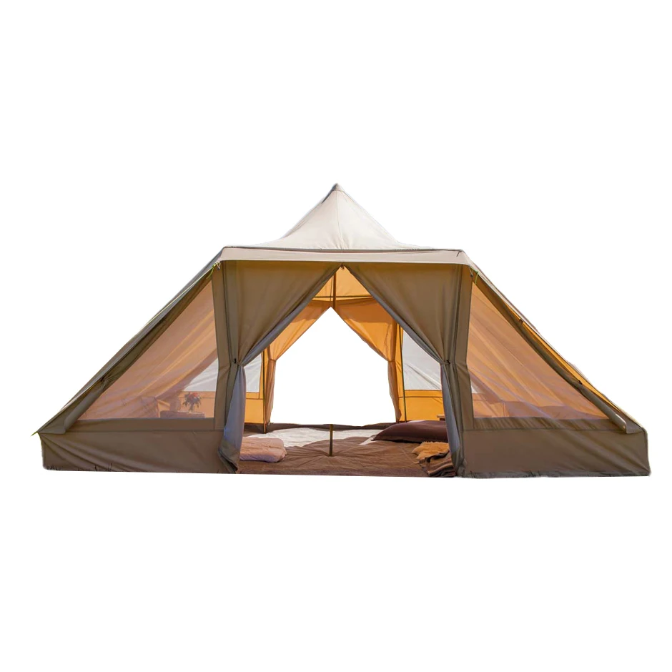 5M outdoor waterproof beige camping cotton canvas touareg bell tent