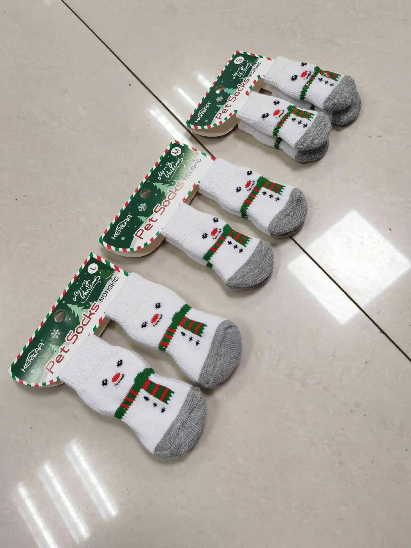 Wholesale Custom Pet Cat Dog Socks Set Accessories 2024 New Non Slip Warm Winter Knitted Christmas Pet Cat Dog Socks