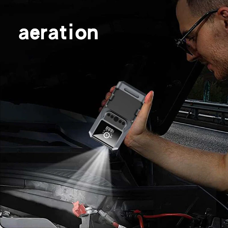 20000mah Mini Size New Can Start Car Can Inflate Car Rechargeable Car Jump Starter Digital Air Compressor 12V Jump Starter