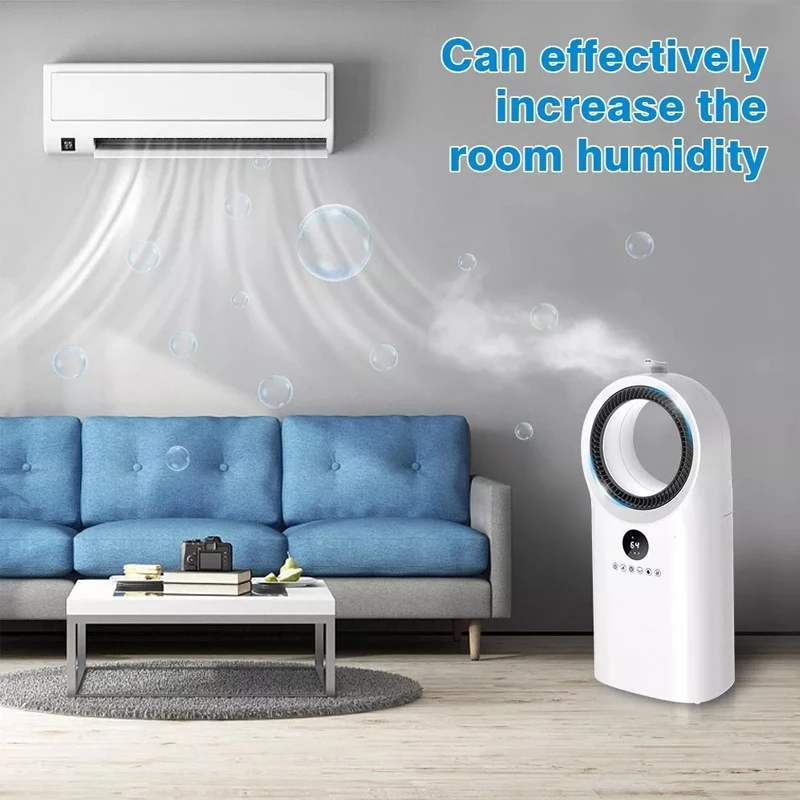 Intelligent Cooler And Humidifier Fan With 5L Water Tank Household Hepa Filter Bladeless Fan With Air Purifier