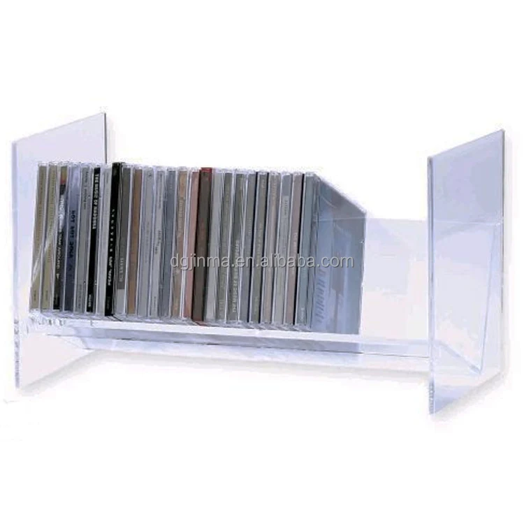 Custom Fashion Style Clear Plastic Cd Dvd Storage Box For Counter Top