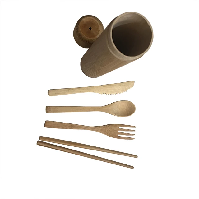 Dining tableware, bamboo tableware dinner ware set bamboo chopsticks and knife and spoon fork set