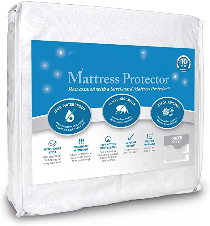 2022 premium Cotton Polyester Terry Waterproof Bed Protector Mattress Cover Premium Breathable Absorbent Bed Sheet for hotel