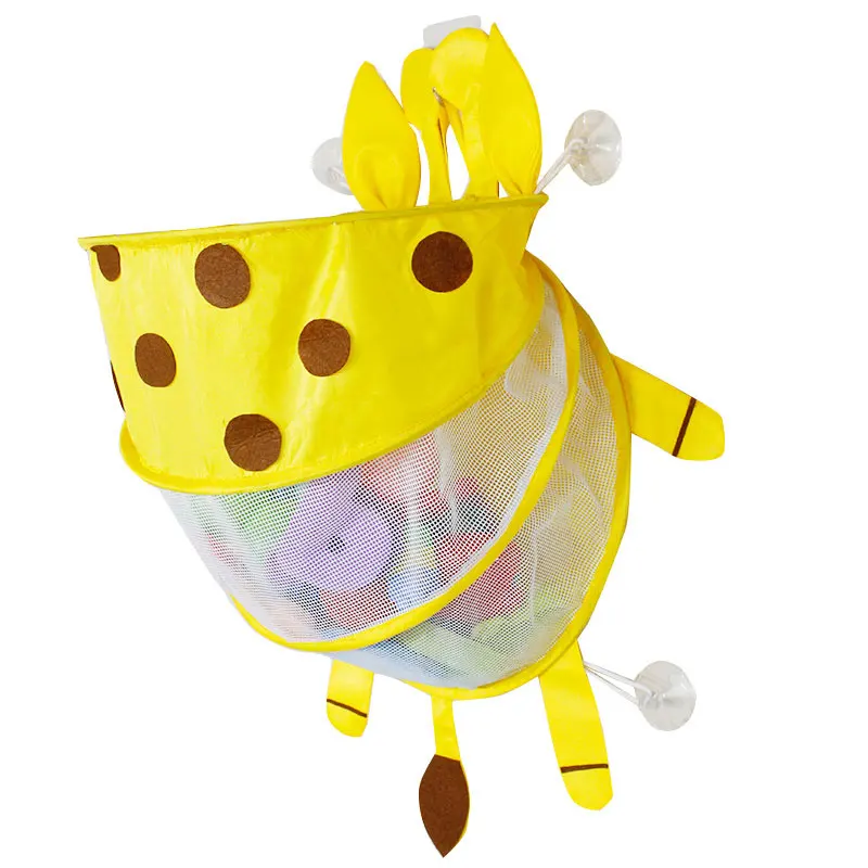 Hanging Bath Toy Organizer Shower Caddy Mesh Net Storage Bags Mesh Bathtub Toy Holder Bag With Strong Suction Hooks