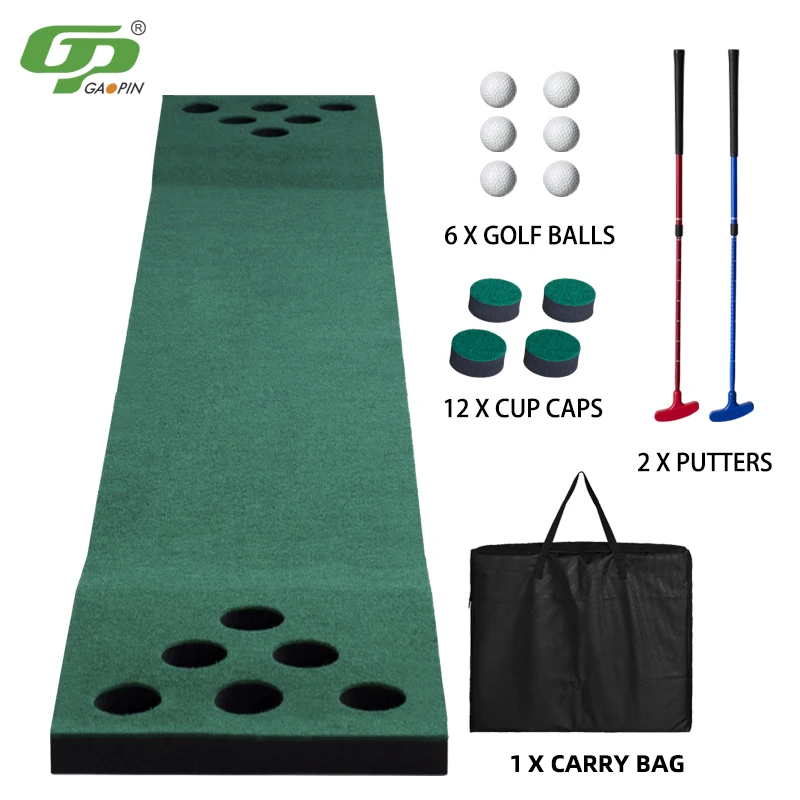 Golf Game Golf Putting Mat Putting Green Practice Training Aid For Indoor Outdoor Party Game Use 2 Putters 6 Golf Balls