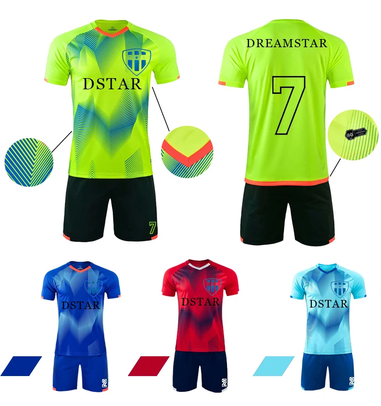 2022 Wholesale Custom Soccer Jersey Cool Youth Team Wear Short Sleeve Set Football Uniform