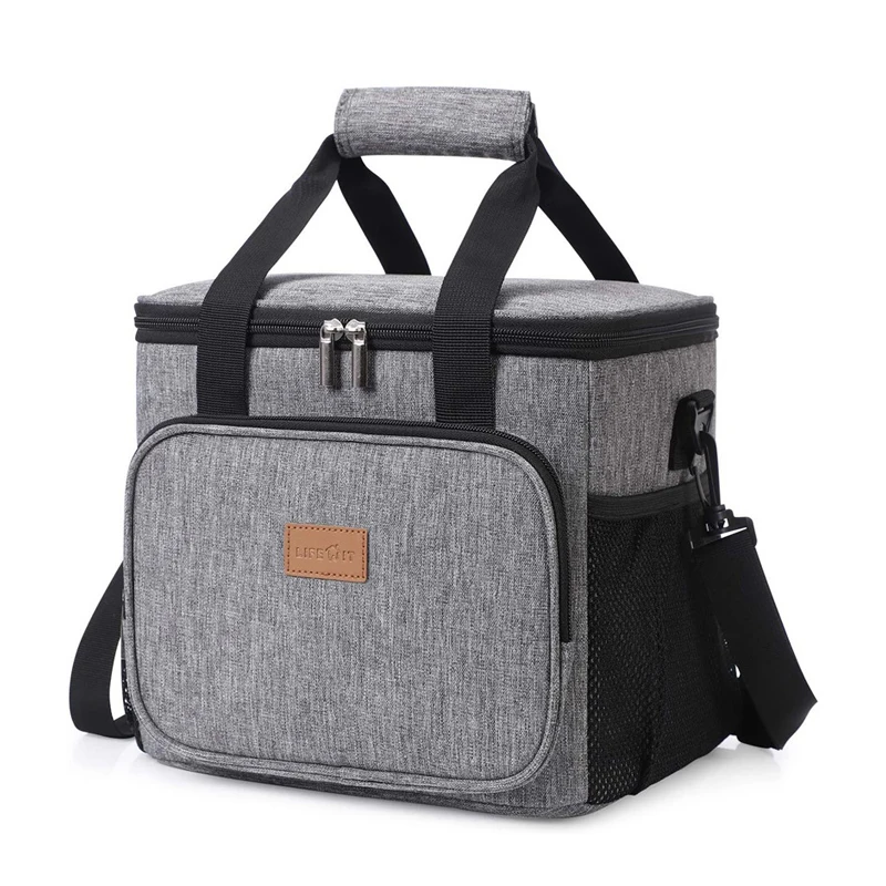square 600D oxford cloth handled lunch bag outdoor cross-body insulation bag portable waterproof cooler bag