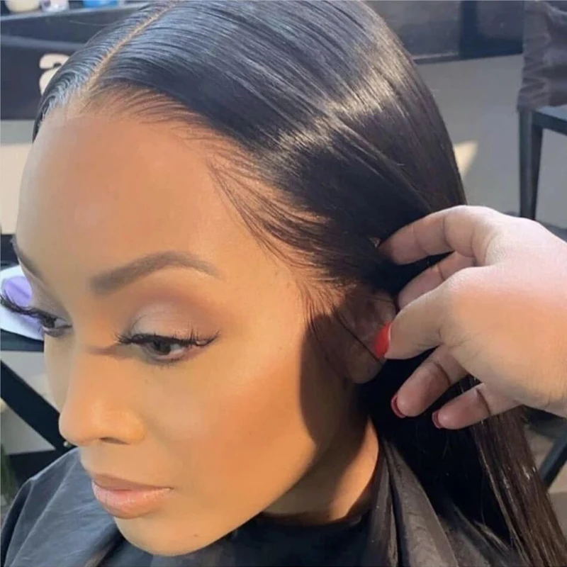 Натуральные бразильские волосы с выравненной кутикулой, фронтальный парик, прозрачное разделение, HD кружево, швейцарское кружево, 13X4, более темные человеческие волосы