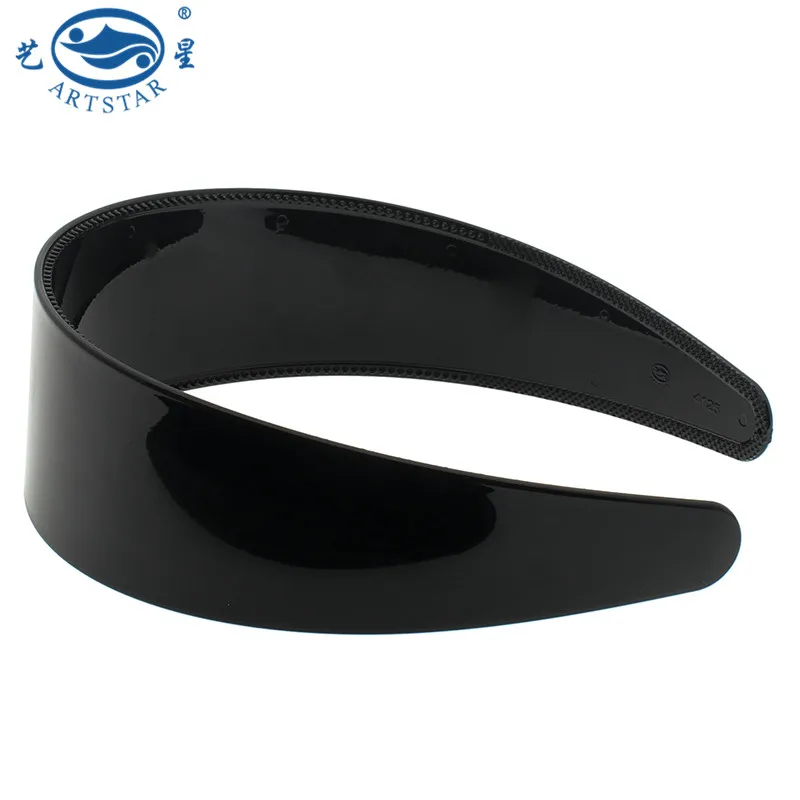 Artstar 4125 Women Wide 5cm Plain Hairband Girls Plastic Headband With Teeth For DIY Hair Accessories