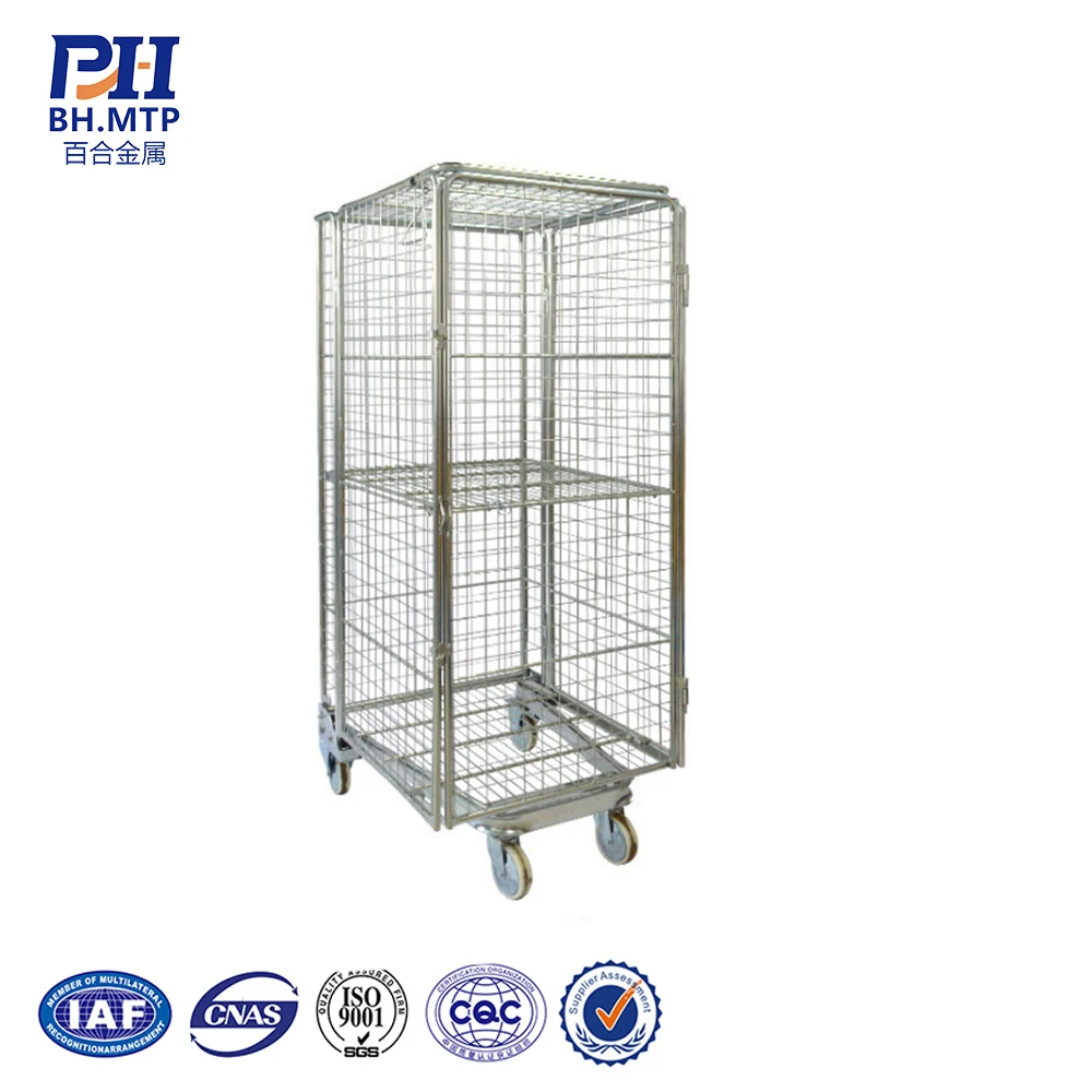High Storage Capacity Metal Storage Cage Rolling Wire Mesh Pallet Containers - Buy  Metal Bin Storage Container
