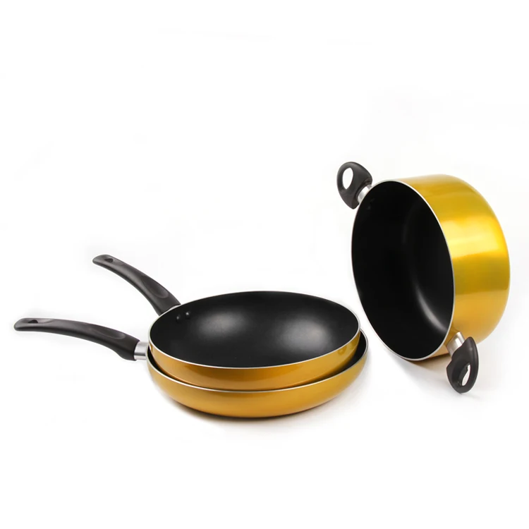 
3-Pcs Aluminium Non Stick Kitchen Cookware Set frying pan set 
