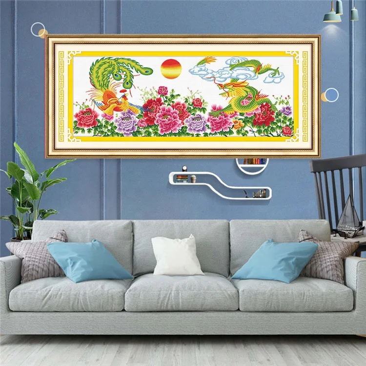 
Wholesale China Dragon Painting Handmade Embroidery Beginner Kits Home Decoration Cross-stitch Kits 