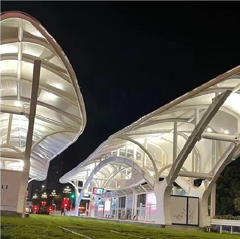 Fabric Tent Shade Shed Tensile Membrane Structure For Landscape